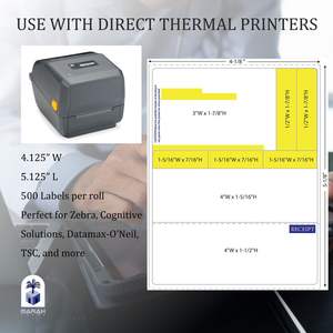 Etiquetas Adhesivas para Prescripciones Médicas de 4 1/8" X 5 1/8", Grado Farmacéutico, Resistentes al Agua, a los Arañazos y a los Rayos UV, Papel Térmico, Proveedor OEM - Product Image 2