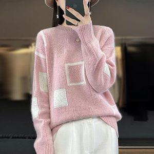 wholesale Custom LOGO Plus Size Women's <b>Christmas</b> <b>Sweater</b> Autumn Winter Thermal Long Sleeve Round Neck Loose Pullover Knit Top - Product Image 2