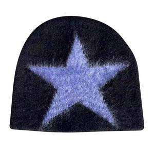 Gorros de Punto Personalizados con Logotipo, Gorro de Mohair Estampado, Gorro de Invierno de Punto, Gorro de Mohair Jacquard Esponjoso y Suave - Product Image 1