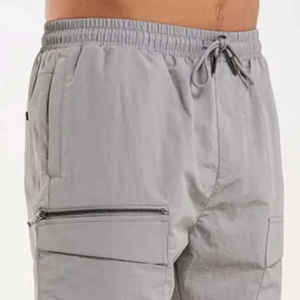 Shorts en polyester et coton pour hommes, shorts de sport avec poche, joggers décontractés, taille à cordon de serrage, style streetwear, short d'été pour homme - Product Image 6