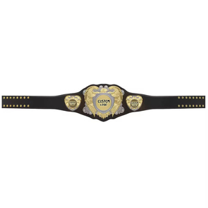 Cinturón de Cuero y Latón Personalizado del Campeonato Internacional de Boxeo y Lucha Ronpex, con Logotipo Personalizado, Equipo de Artes Marciales Unisex - Product Image 3