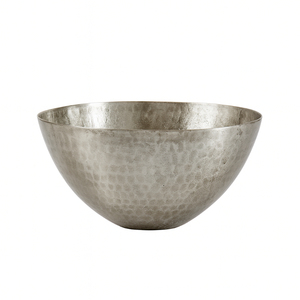 Frutero Decorativo Redondo Martillado, Tazón de Metal para Servir en Restaurantes y Hoteles, Tazón de Ensalada Plateado Pulido Hecho a Mano - Product Image 1