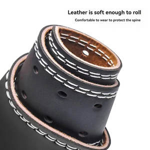 Ceinture d'haltérophilie en peau de vache Ceinture d'haltérophilie Soutien du dos Fitness Entraînement Gym Musculation Deadlift Protection - Product Image 6