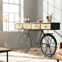 Meuble de présentation artisanal de style antique pour appartements et salons, avec un design de tiroir unique en forme de vélo, en métal, SUREN SPACE