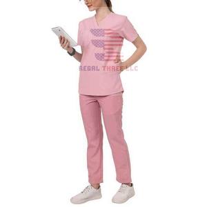 Custom V-Neck Unisex Hospital Scrub Set Uniforme de enfermera Set Clínica Personal Scrub Uniforme - Product Image 4