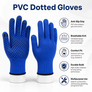 Gants en coton à pois personnalisés, antidérapants, à forte adhérence, respirants, confortables, durables, à usage général, pour le travail professionnel - Product Image 6
