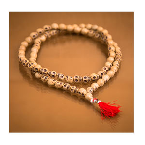 Cuentas de Tulsi Rudraksh Budistas Naturales Indias al por Mayor, Talladas, Ecológicas, de Piedra de Juego, para Jaap Mala - Product Image 4