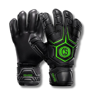 Gants d'entraînement de gardien de but professionnels noir et bleu, coupe négative, paume en latex allemand, zone de frappe en caoutchouc 3D, utilisation en extérieur, respirant - Product Image 5