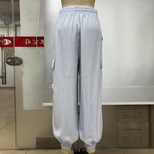 Custom <strong>Women</strong> Lightweight <strong>Cargo</strong> Pants Elastic Waist Loose Joggers Soft Casual Pocket Utility Trousers for Autumn - Product Image 4
