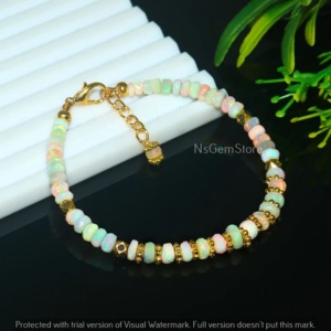 Elegant Natural White Rainbow Ethiopian Opal Fire Gemstone <b>for</b> <b>Bracelet</b> Trendy Religious Christian Wedding Jewelry <b>Beaded</b> - Product Image 3