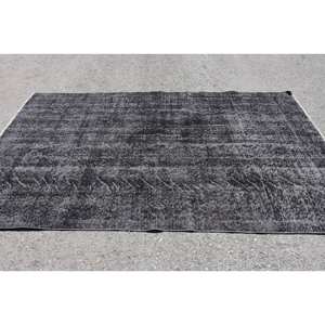 Alfombra de lana gris moderna, alfombra de retales de tejido plano turco de 5,3x8,9 pies para decoraciones de sala de estar con respaldo de látex - Product Image 3