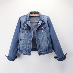 Chaqueta Vaquera de Algodón Transpirable de Moda Nueva, Chaqueta Vaquera Azul Personalizada al por Mayor para Mujer, Logotipo Personalizado de Alta Calidad a Precio Económico - Product Image 1