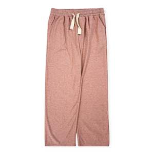 Pantaloni da donna in maglia larga traspirante a vita alta con elastico in vita classica stile Casual svasato con Design stropicciato - Product Image 1