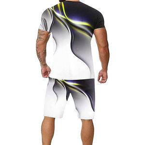 Conjunto corto de 2 piezas para hombre personalizado con tira lateral conjuntos de pantalones cortos para hombre con logotipo personalizado estampado % 100 algodón pesado GSM - Product Image 2