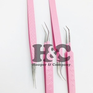 Pinzas para Extensión de Pestañas con Mango en Forma de Corazón, Color Rosa Claro, Pinzas Sólidas para Pestañas, Pinzas de Visón Sostenibles, Embalaje con Logotipo - Product Image 5