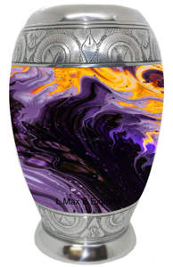 Urna de cremación de ramo de flores moradas para funerarias, cenizas conmemorativas con bolsa de terciopelo gratis - Product Image 5