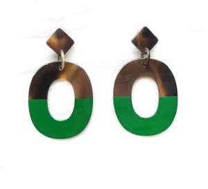 Los mejores pendientes de cuerno de búfalo de artesanía india de media pieza impermeables pulidos brillantes para mujer, estilo de amor para fiesta de boda HF Crafts - Product Image 1