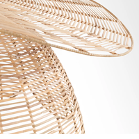 Abat-jour en rotin fait à la main tissé suspension Lotus fleur forme plafonnier décoratif éclairage en osier pour salon chambre