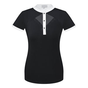 Couches de base équestres faites en usine chemise de spectacle d'équitation hauts femmes vêtements équestres chemises Jodhpur et culottes - Product Image 4