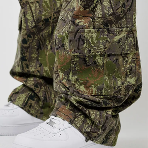 Pantalones de chándal informales para hombre cómodo camuflaje algodón poliéster con bolsillo con cremallera y cintura ajustable con cordón al por mayor diseñado - Product Image 3