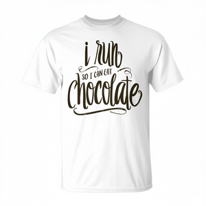 Camiseta para Amantes del Chocolate con la Frase 'Corro para Comer Chocolate' para Promociones - Product Image 2