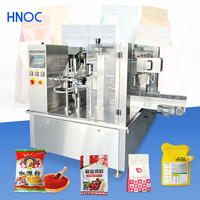 Machine de remplissage rotative sous vide HNOC pour poudre de chocolat en sachet, pochette, doypack avec fermeture éclair