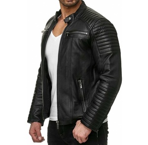 Dernière conception Veste en cuir de haute qualité pour hommes Veste en cuir respirante Offre Spéciale de couleur noire pour hommes Veste pour hommes - Product Image 1