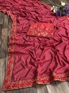 Bollywood Designer di cotone pesante Moti di seta tradizionale etnico Saree con camicetta festa nuziale matrimonio abbigliamento etnico per le donne <span class=keywords><strong>ragazze</strong></span> - Product Image 2