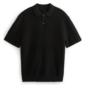 Polos informales Premium para hombre, color sólido, transpirable, antibolitas, 100% algodón, estampado personalizado, tejido, precios al por mayor - Product Image 5