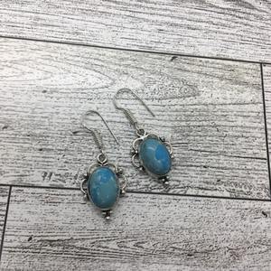 Cobre turquesa piedra preciosa 925 plateado gota pendiente conjunto hecho a mano Boho joyería regalo para mujer - Product Image 4