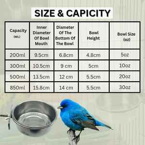 Haute qualité en acier inoxydable Coop tasse mangeoire à oiseaux Portable argent support de pince impressions personnalisées écologique suspendu perroquet alimentation - Product Image 4