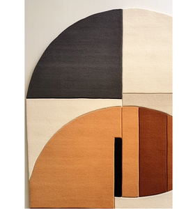 Alfombra de área con diseño abstracto contemporáneo de primera calidad, Alfombra de lana de pelo alto con mechones a mano, forma Irregular moderna, resistente a las manchas, antideslizante para el hogar - Product Image 3