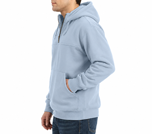 Pull à capuche zippé mi-long pour homme, broderie de logo personnalisée, pull tricoté grande taille pour homme, marque privée, faible MOQ, vêtements d'hiver - Product Image 3