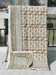 Premium hand block printed cotton quilt lightweight breathable washable and ideal for decor gifting or casual use. - Product Image 5