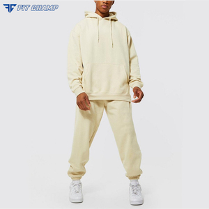 ชุดออกกำลังกายผ้าคอตตอนและฮู้ดสำหรับผู้ชายชุด2ชิ้นสำหรับฤดูหนาวชุดวอร์มผ้าฝ้ายไซส์ใหญ่พิเศษดีไซน์ตามสั่ง - Product Image 4