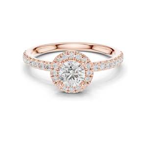 Bague de fiançailles halo en diamant de laboratoire 0,868 CT pour femme, clarté VVS-VS EF, or 18 carats, 14 carats, 10 carats et argent 925, moissanite - Product Image 3