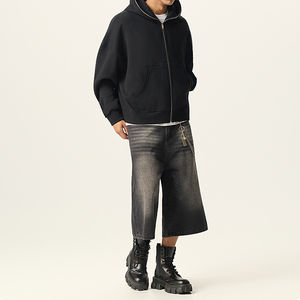 Sudadera con capucha única personalizada de buena calidad al por mayor sudadera con cremallera completa con forro polar de felpa de gran tamaño estilo punk en blanco - Product Image 4