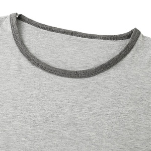 Camiseta básica de manga corta con cuello redondo de algodón 100% para hombre, tela de punto con hombros caídos - Product Image 6