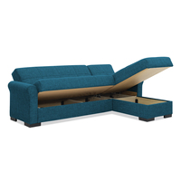 Canapé d'angle modulable en L élégant et moderne avec accoudoirs arrondis en velours, pliable et réglable, pieds en métal, tissu microfibre, idéal pour appartement