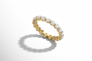 แหวนทอง 14K ประดับเพชรแท้แบบลอยตัวสำหรับผู้หญิง เหมาะสำหรับงานแต่งงาน งานเลี้ยงฉลองครบรอบ ของขวัญสุดโรแมนติก - Product Image 3