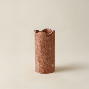 Jarrón de flores de mármol travertino de diseño con vetas naturales para interiores modernos y clásicos - Product Image 5
