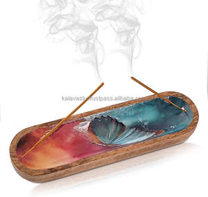 Kalavastu Wooden <b>Incense</b> <b>Stick</b> <b>Holder</b> & Ash Catcher Aroma Therapy Stand Model WC3 - Product Image 6