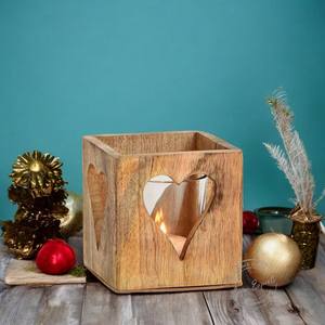 Bougeoir à bougie chauffe-plat en bois en forme d'arbre de Noël moderne pièce maîtresse de fête pour la table de vacances et la décoration de la maison - Product Image 2