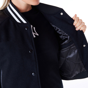 Wholesale Winter Varsity Baseball Bomber Coat <b>Jacket</b> <b>Men</b> Hip Hop Custom <b>Letter</b> Patchwork Woolen Cow Skin Button <b>Jackets</b> - Product Image 2