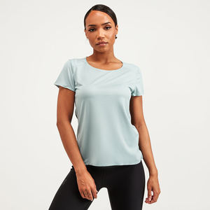 180gsm femmes décontracté 100% coton blanc logo uni personnalisé col rond femmes femme à manches courtes T-shirt T-shirts t-shirt - Product Image 5