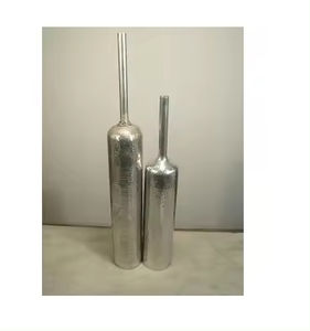 Excelente diseño, maceta de Color plateado para decoración de Hotel, precio razonable, lujoso florero de Metal E - Product Image 6