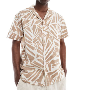 Camiseta de Playa Vintage con Estampado de Sublimación de Alta Calidad, Camiseta Informal con Estampado Floral, Camiseta Hawaiana Personalizada al por Mayor para Hombre - Product Image 4