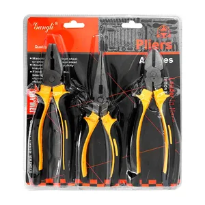 Ergonomic Carbon Steel DIY Grade <b>Pliers</b> <b>Set</b> 3-in-1 Cutting Nipping Locking Functions Handle Plastic Nylon OEM Customizable - Product Image 1