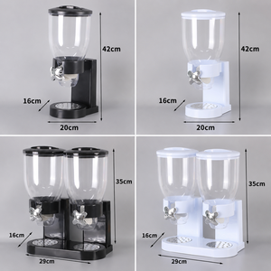 Dispensador de cereales y dulces de plástico vertical de doble cabezal moderno con tarro de almacenamiento de cocina sostenible para uso en despensa - Product Image 4