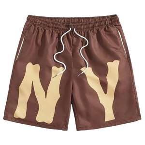 100% pantalones cortos de gimnasio de nailon de nuevo diseño personalizado para hombres, pantalones cortos deportivos con estampado elástico de cintura media transpirable de estilo callejero, pantalones cortos calientes - Product Image 1